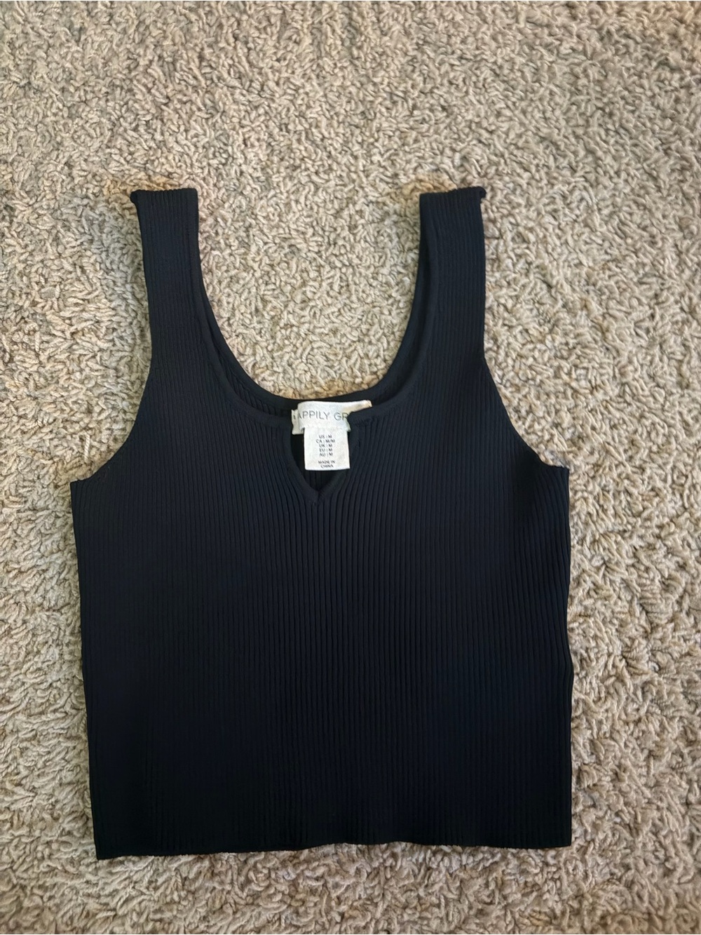 Black Ribbed Tank Top